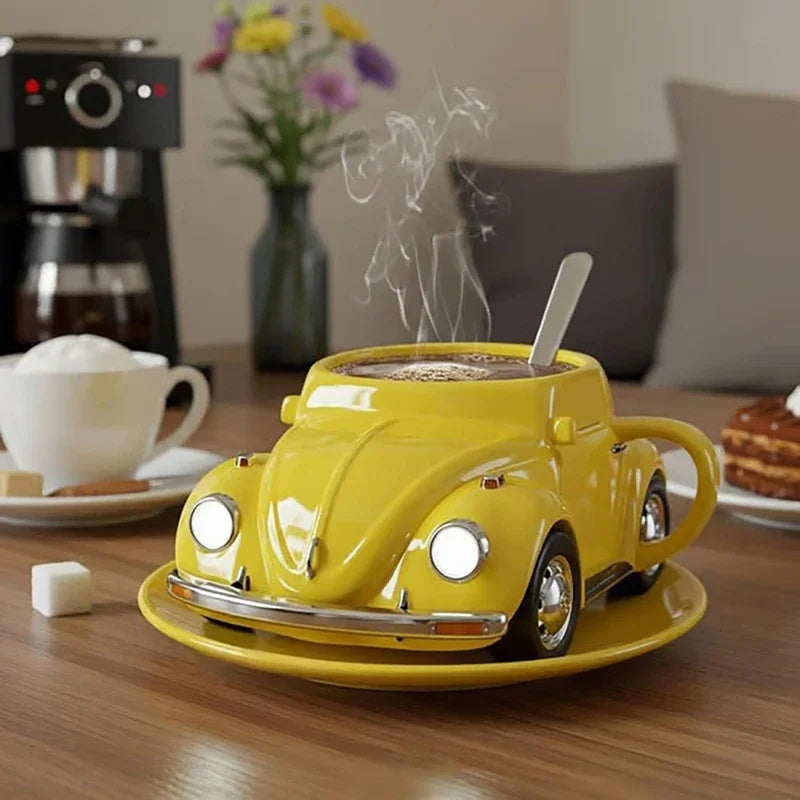 Viralloft™ BeetleSips Hand Made Retro Beetle Car Coffee Mug – Drive Your Mornings in Style!