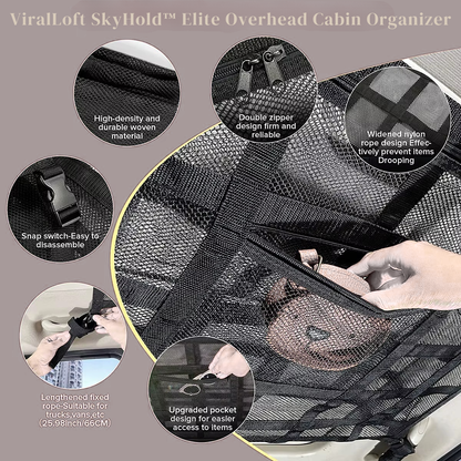 ViralLoft SkyHold™ Elite Overhead Cabin Car Organizer